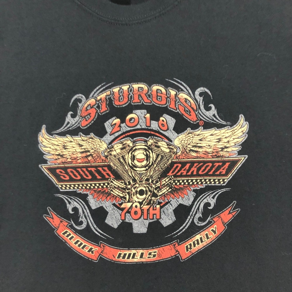 Sturgis South Dakota Black Hills Rally Graphic T-Shirt Gildan Men's Size XL